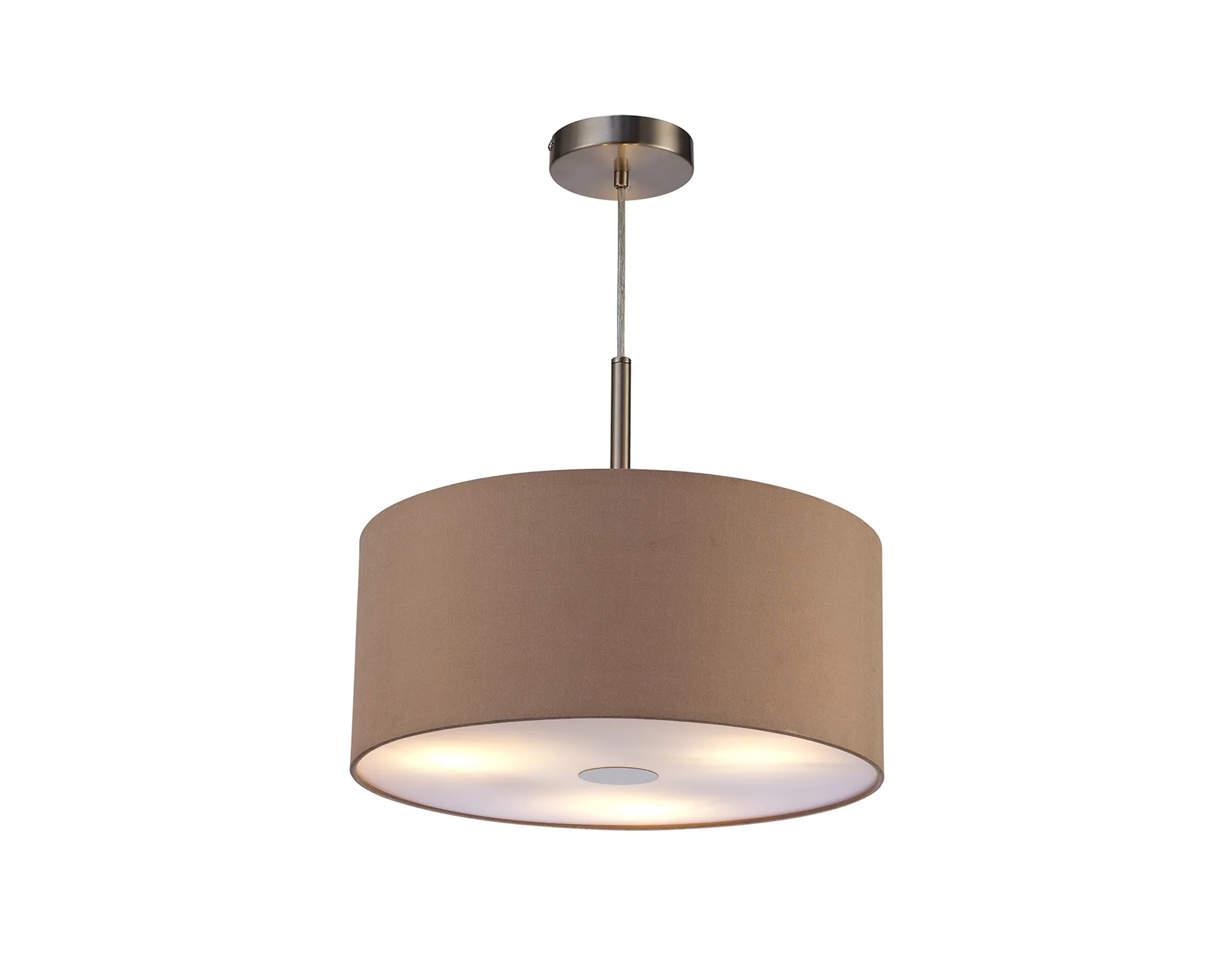 Baymont 40cm 3 Light Pendant Satin Nickel, Antique Gold/Ruby, Frosted Diffuser DK0444  Deco Baymont SN AG